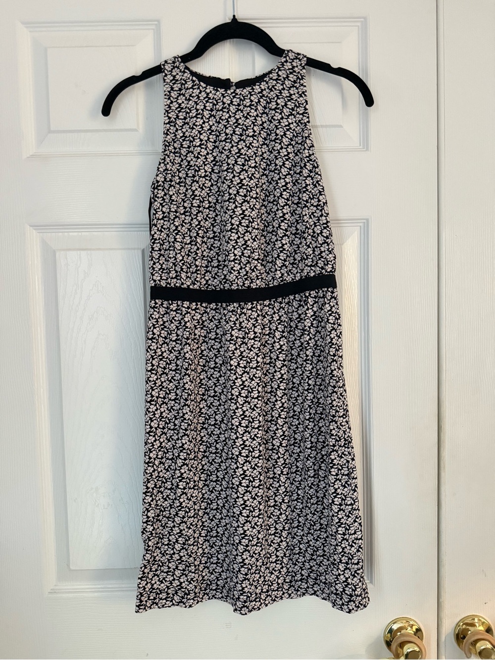 Black and White Floral A-Line Dress